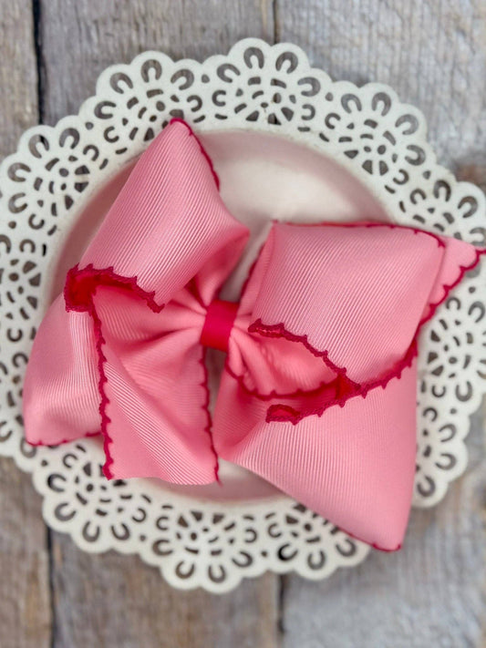 5" Classic Moonstitch Boutique Bows Girls Hair Accessories | Clip or Headband