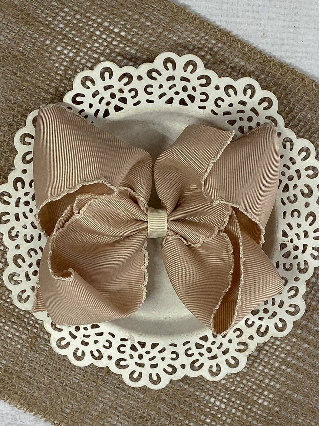 5" Classic Moonstitch Boutique Bows Girls Hair Accessories | Clip or Headband