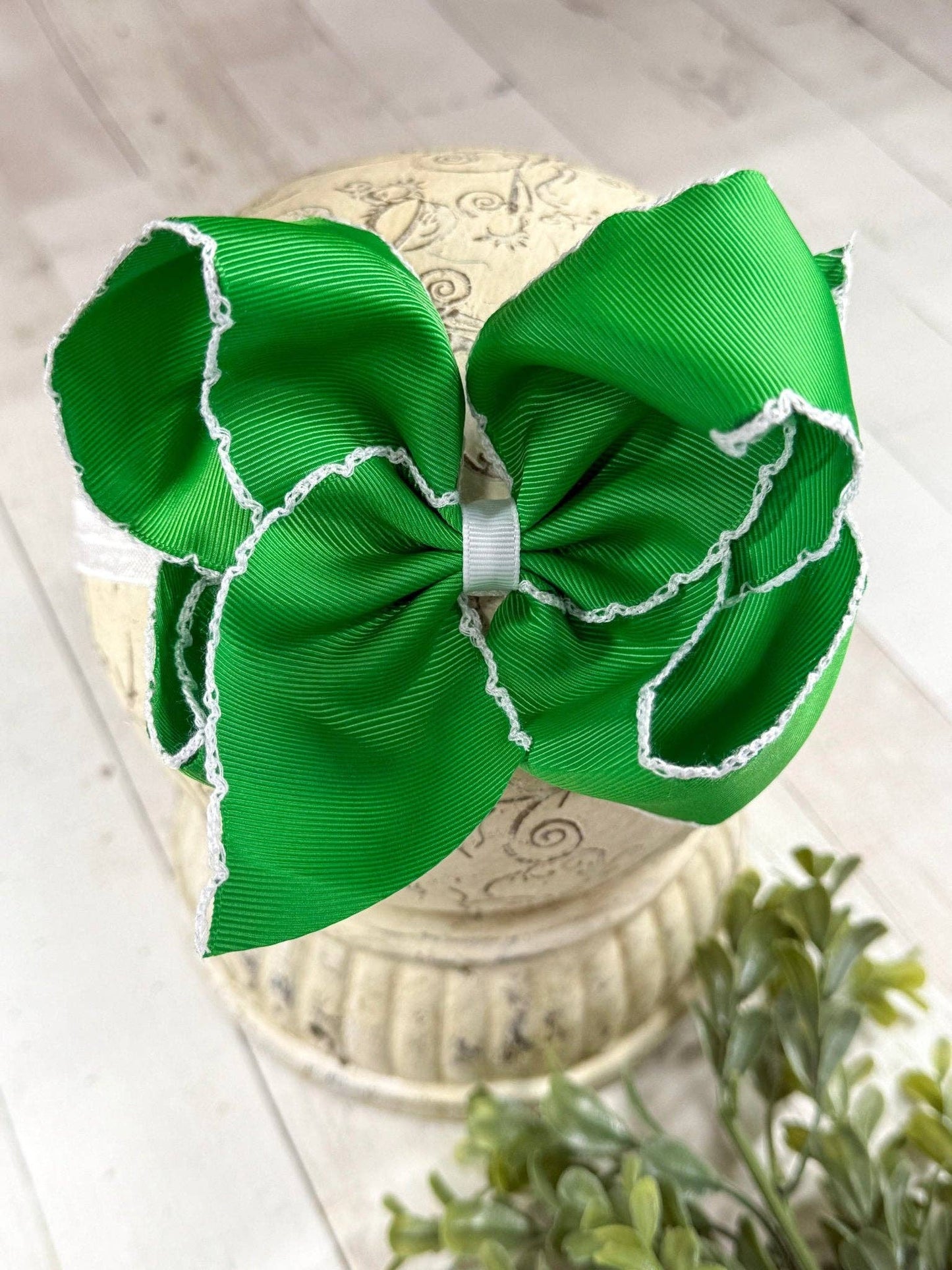 5" Classic Moonstitch Boutique Bows Girls Hair Accessories | Clip or Headband