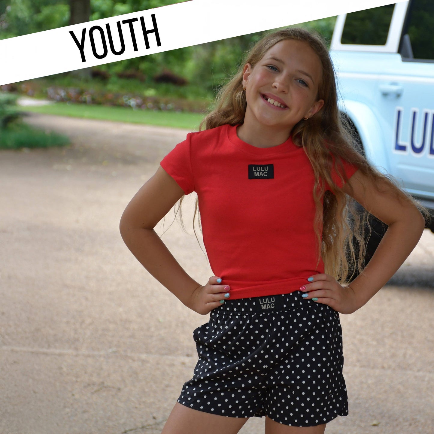 LM-KSH-1010-Black Mini Polka Dot KIDS SHORTS