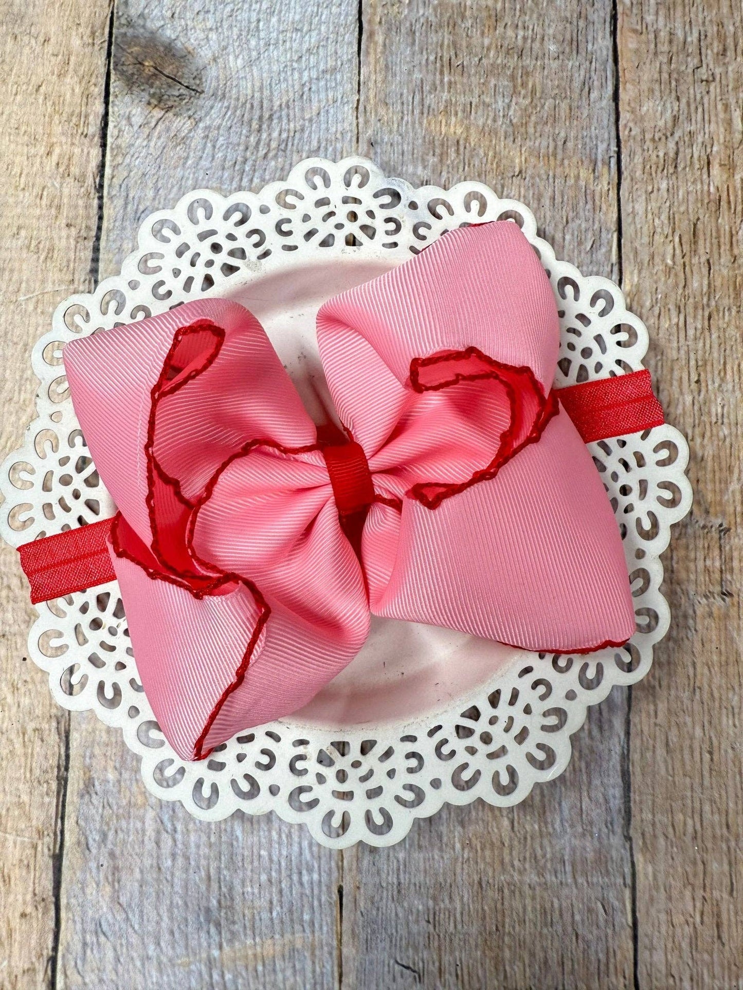 5" Classic Moonstitch Boutique Bows Girls Hair Accessories | Clip or Headband