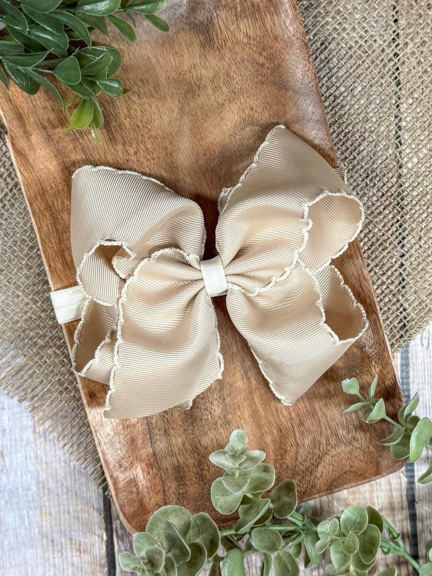 5" Classic Moonstitch Boutique Bows Girls Hair Accessories | Clip or Headband
