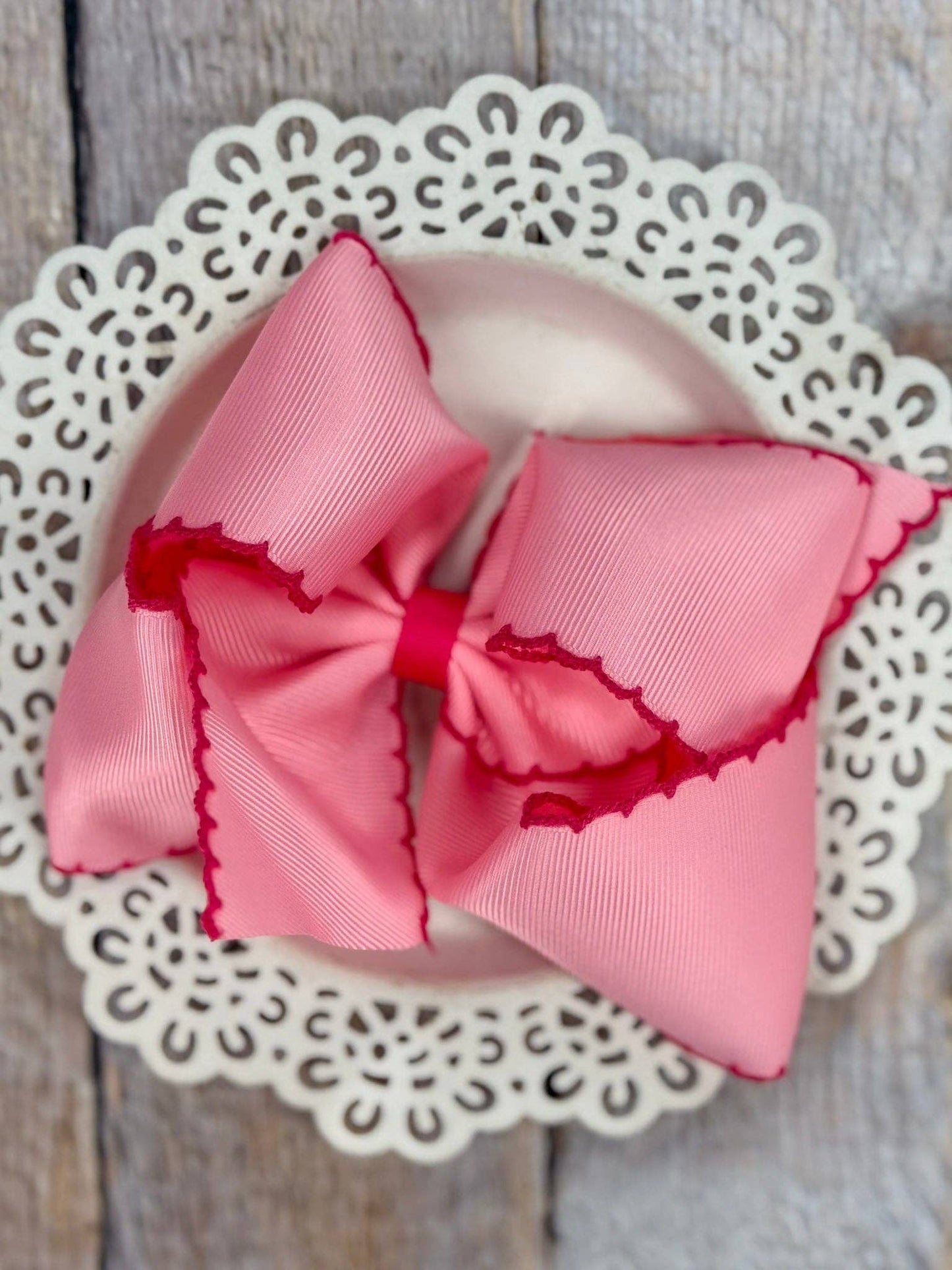 5" Classic Moonstitch Boutique Bows Girls Hair Accessories | Clip or Headband