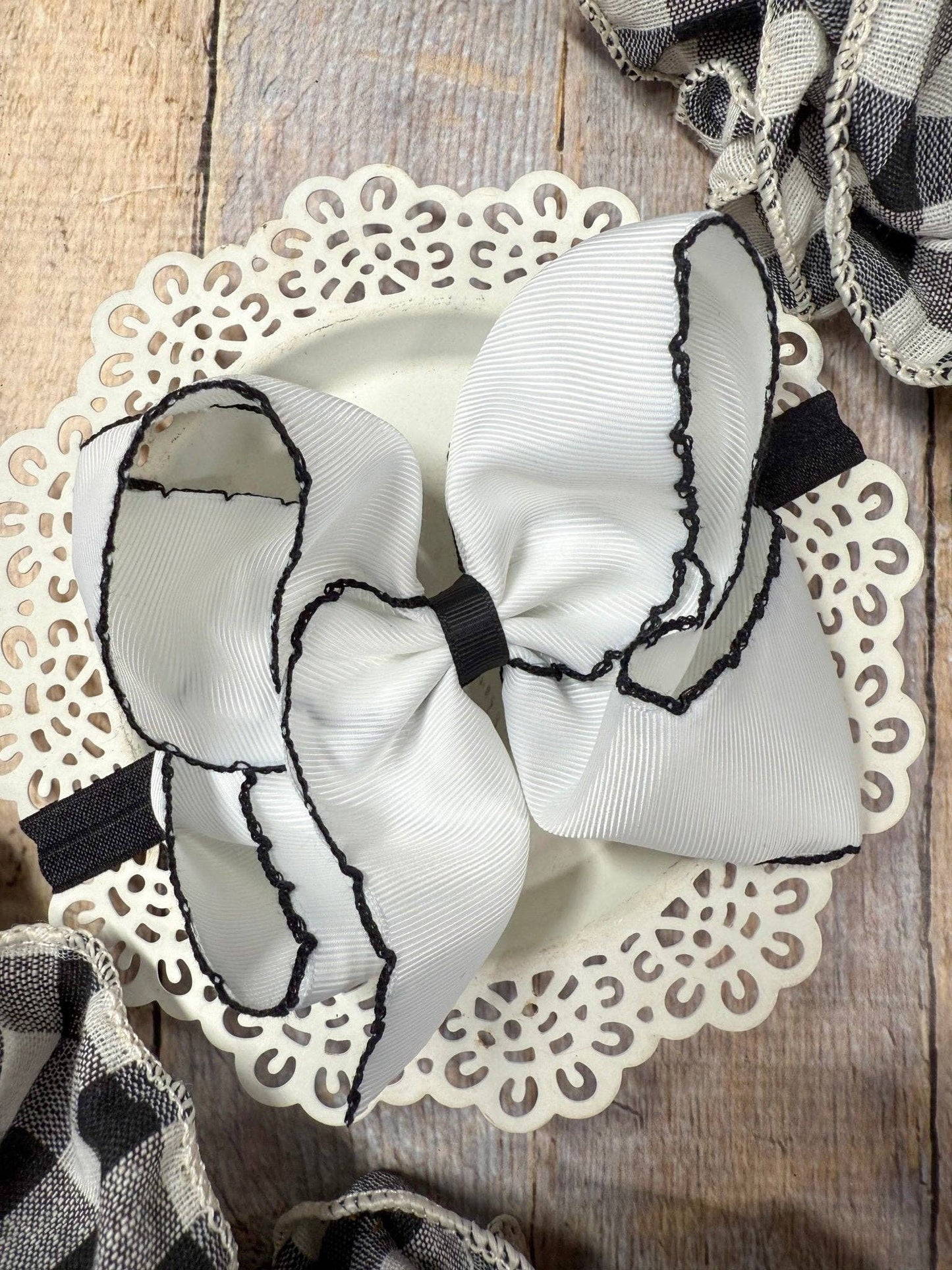 5" Classic Moonstitch Boutique Bows Girls Hair Accessories | Clip or Headband