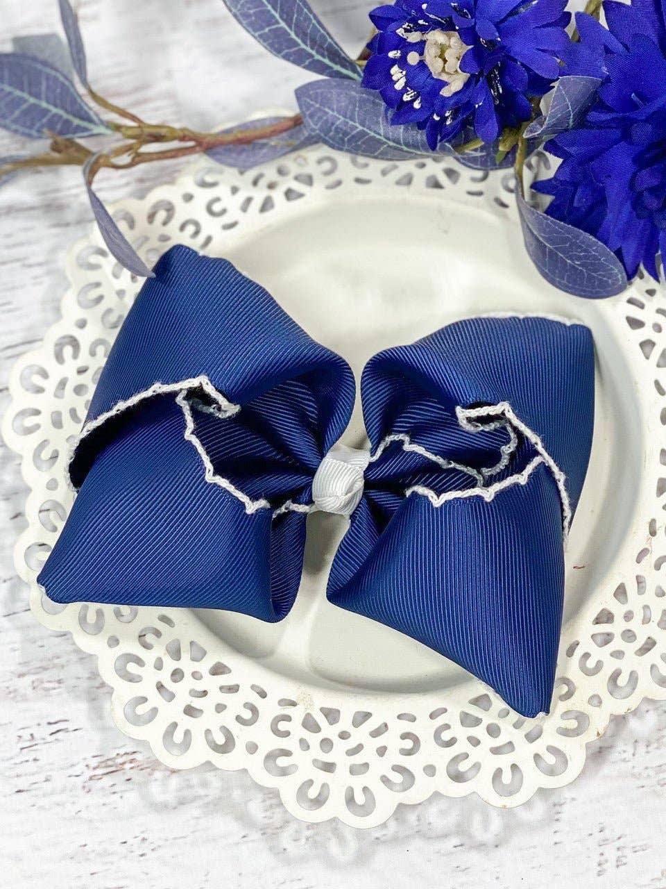 5" Classic Moonstitch Boutique Bows Girls Hair Accessories | Clip or Headband