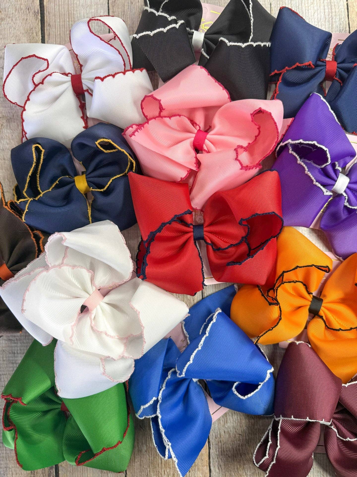 5" Classic Moonstitch Boutique Bows Girls Hair Accessories | Clip or Headband