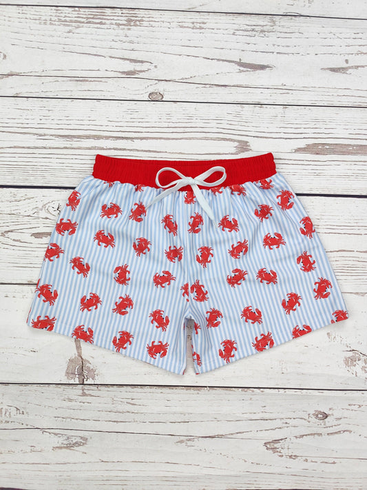 Toddler Boys Crab Printed Beach Shorts