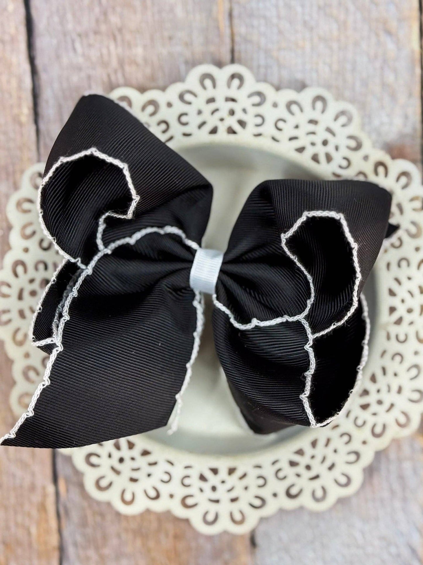 5" Classic Moonstitch Boutique Bows Girls Hair Accessories | Clip or Headband