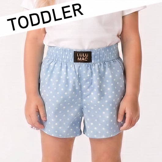 TD-SH-1010 Light Blue Mini Polka Dot TODDLER SHORT