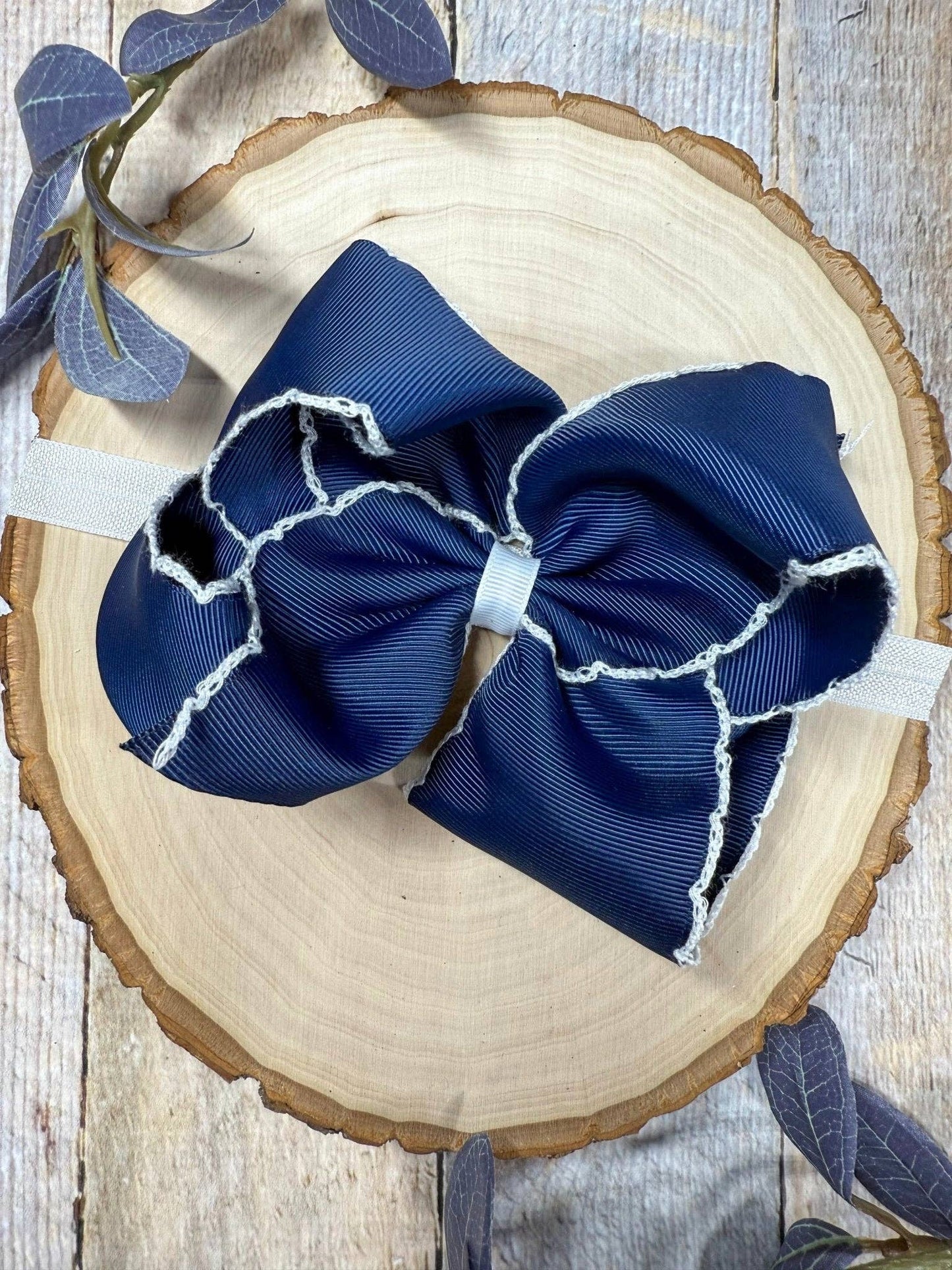 5" Classic Moonstitch Boutique Bows Girls Hair Accessories | Clip or Headband