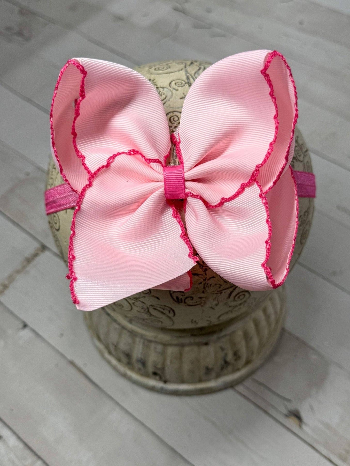 5" Classic Moonstitch Boutique Bows Girls Hair Accessories | Clip or Headband